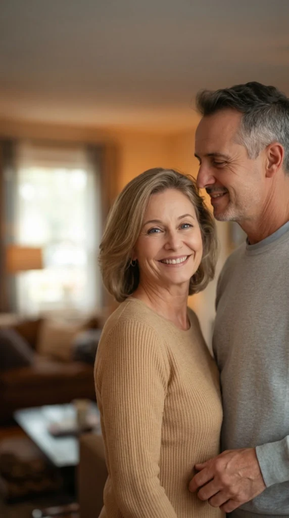 Couple planning their bathroom remodel together at home